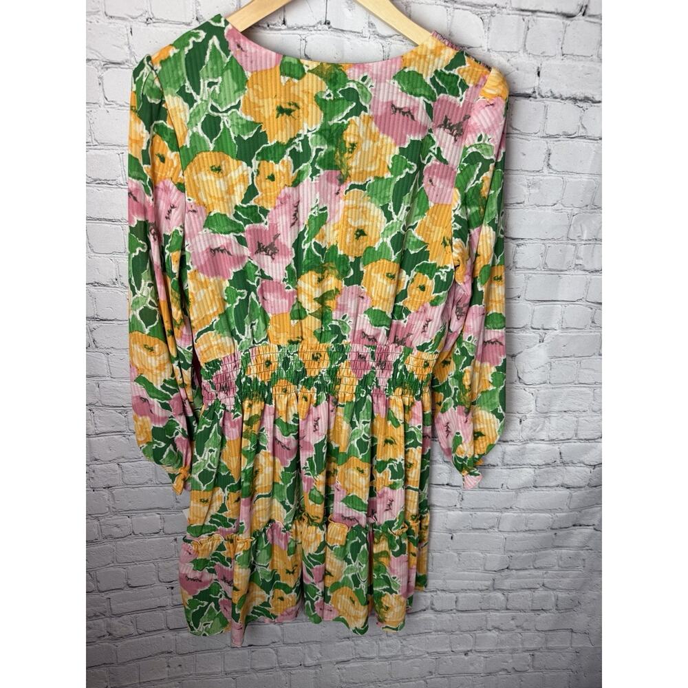 Taylor Drop Waist Green Floral Spring Dress NWT Size 14 Flutter - Picture 7 of 9